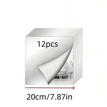4/8/12pcs Classic Square Wall Mirror Tiles, Easy To Adhere Install, Frameless Full-Body Mirror, Suitable For Bedroom, Home Gym, Dorm Decor, Modern Aesthetic, Decorative Wall Mirror - Multicolor - View 14