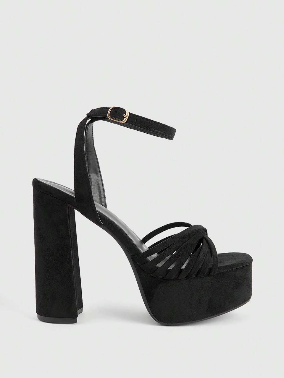 CUCCOO LuxiPop Women's New Square Toe Black Back Ankle Strap High Heel Sandals, Daily Party Banquet, Sexy Nightclub Style, Vacation Travel Outfit, 2000's Style