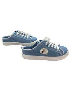 Women'S Casual Canvas Slip-On Flat Sneakers Loafer Shoes - Blue - View 8