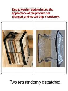 4 Pcs Transparent Black Trim Storage Bags, Dual Handle Portable Easy Packing, Dust-Proof & Moisture-Proof Organizer Bags, Large Capacity Durable Foldable, Easy To Store & Categorize, Suitable For Bedroom, Classroom And Dormitory Book Moving - Clear - View 14