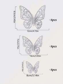 12Pcs/24Pcs Hollow Butterfly Wall Decals 3D Butterflies Stickers DIY Removable PVC Refraction Shiny Gold Silver Rose Gold Multicolor Art Decor For Girls Bedroom Wedding Decoration Living Room Home Decor - Rose Gold - View 19