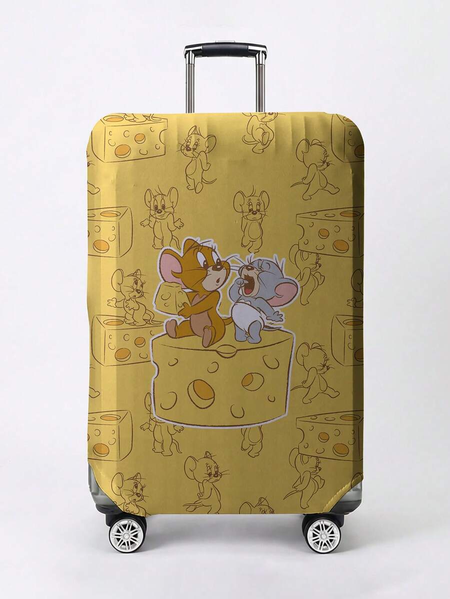 TOM & JERRY X SHEIN 起司卡通老鼠印花行李箱套,耐磨防塵行李箱保護套,適用旅行托運保護 - 老鼠 - 查看 1