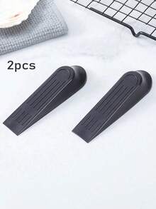 5/2 Pieces Plastic Door Stopper, Wind Blocker, Door Bumper, Door Fixing Tool, No Drilling Required - Black - View 7