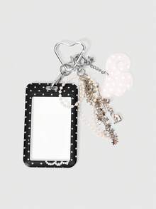 ROMWE 1 Set Of Fashionable Star Wing Card Cover Printed Picture Plus Fringed Beaded Bag Accessory Buckle, Sweet And Cool, Spice Girl Y2K Is Suitable For Dec - star - View 2