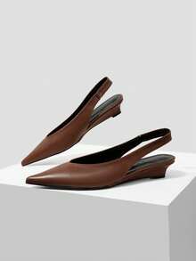 MOTF PREMIUM POINTED MULES HIGH HEELS, SUITABLE FOR SPRING SHOES IN THE CHRISTMAS SEASON - Brown 3 - View 3