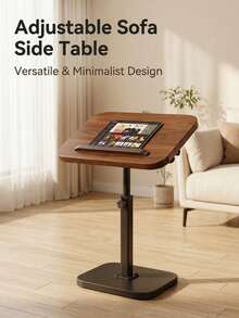 1PC Standard Size Adjustable Height Tilting Desktop Mobile Laptop Side Table With Smooth Rolling Casters Sturdy Metal Frame Easy Carry Portable Multi-Functional Ergonomic Non-Slip Base Durable Lightweight For Home Office - Multicolor - View 7