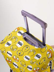 LOONEY TUNES X SHEIN Polka Dot Cartoon Yellow Bird Print Luggage Cover, Wear-Resistant Dustproof Suitcase Protector For Travel Check-In Protection - bird - View 4