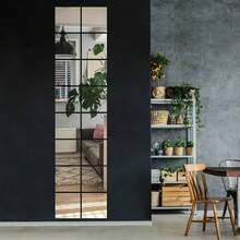 4/8/12pcs Classic Square Wall Mirror Tiles, Easy To Adhere Install, Frameless Full-Body Mirror, Suitable For Bedroom, Home Gym, Dorm Decor, Modern Aesthetic, Decorative Wall Mirror - Multicolor - View 4
