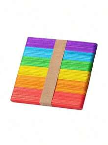 200pcs Colorful Craft Sticks, Wooden Rainbow Craft Sticks, 4.5 Inch Colorful Wooden Sticks, Craft Sticks, Rainbow Craft Sticks, Diy Craft Supplies, Building Models - Multicolor - View 12