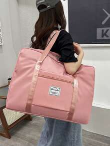 Found Favorite Túi tote du lịch chống nước dung tích lớn, phù hợp làm túi xách tay; thiết kế đơn giản, hoàn hảo cho du lịch, đi học hoặc tập gym. - Hồng - Xem 2