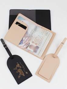 Found Favorite Fashionable, Lightweight, Simple, Fashionable, Passport Holder, Luggage Tag, Travel Set Of 4 Pieces - Multicolor - View 5