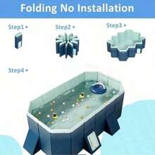 Foldable Non-Inflatable Family Swimming Pool, Portable Ground Pool, Easy Installation For Outdoor Backyard Garden Camping, Durable Pvc Material - A - View 10