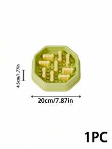 PETSIN 1PC Octagonal Detachable Bone Pillar Slow Feeder Pet Bowl / Thick Smooth Food PP Plastic Multi Macaron Solid Color Raised Anti-Slip Dot Bottom Removable Bone Shaped Partition Blocks - standard - View 11