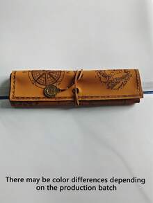 Túi đựng bút hình bản đồ kho báu sáng tạo - Hộp bút bằng vải canvas và da phong cách retro dung tích lớn - Nắp cuộn đơn giản dành cho học sinh - Nhiều màu - Xem 12