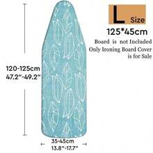 1pc Blue Leaf Pattern Ironing Board Cover | Polyester Material, Heat Resistant, Elastic Edge, Easy To Install, Machine Washable, Fits Most Ironing Board Sizes, Cover Only - Blue Leaf - View 12