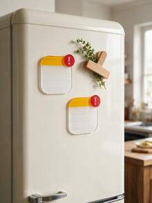 Joivida 1SET/2SETS Mini Magnetic Fridge Note Board, Acrylic Erasable Writing Memo Magnet, Notebook‑Styled Outline With Bright Yellow‑Red Color Matching, Crafted From Polished Smooth Acrylic Panel Fitted With Firm Built‑In Magnetic Layer - multicolor - View 4