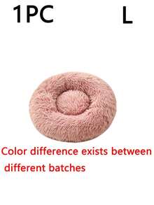 Donut Round Plush Pet Nest, Soft And Warm To Comfort The Cat And Dog Kennel, Non-Slip Bottom Washable, Suitable For Small And Medium Pets - Pink - View 8