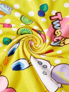 LOONEY TUNES X Joivida Tweety Bird Cartoon Print Bath Towel, Cute Yellow Polka Dot Fruit Ice Cream Pattern, Soft Microfiber Quick Dry Sand Resistant Portable Large Towel For Swimming Pool, Beach, Spa, Multi-Purpose Bath Towel For Adults & Kids - Yellow - View 5