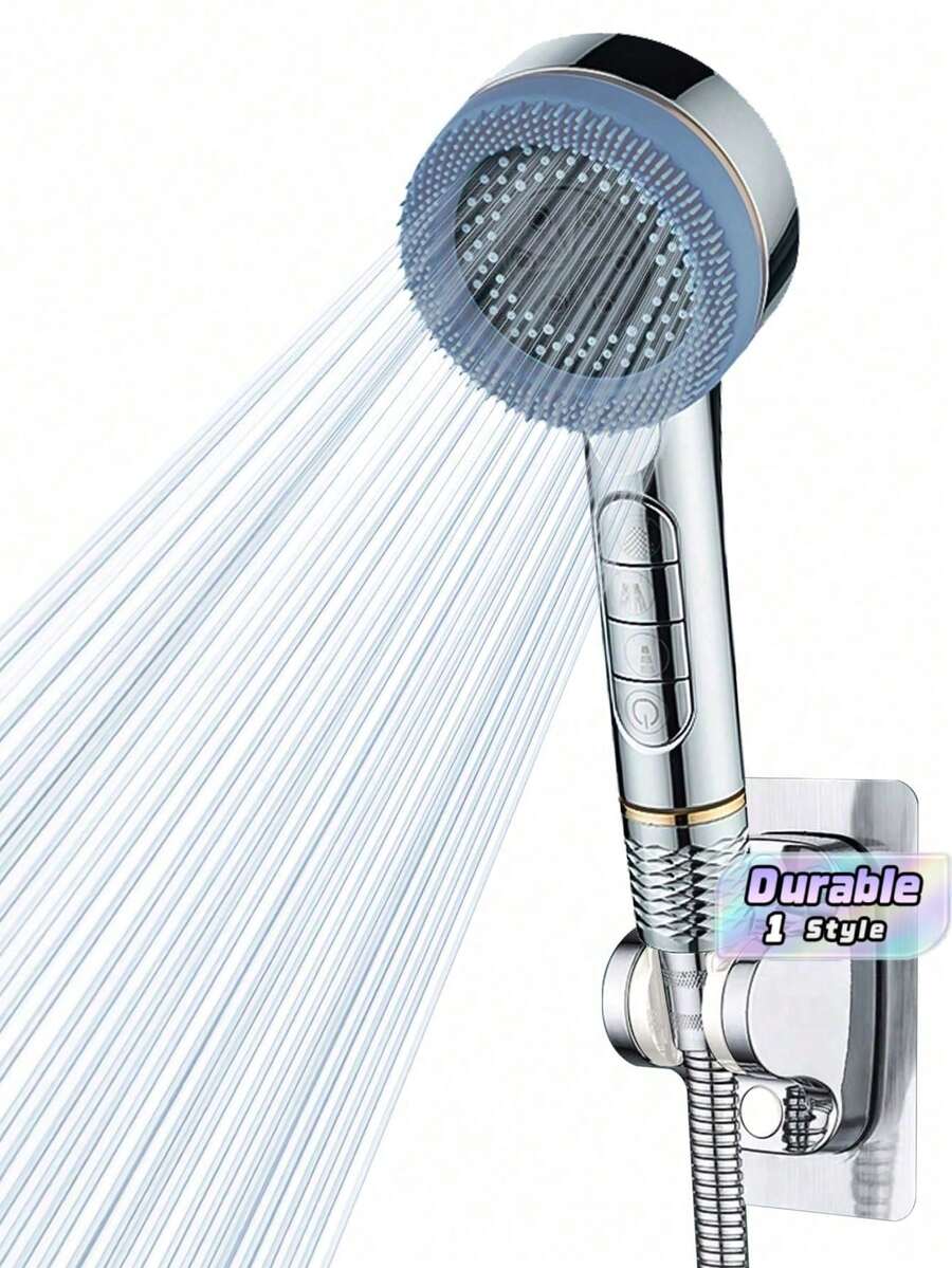 3Pcs Set High Quality ABS 4-Speed Adjustable Handheld Shower Head With 1.5m Stainless Steel Hose ABS Drill-Free Wall Mount Bracket Bathroom Accessory Shower Tool - multicolor - View 1