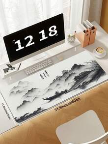 1件 XXL 超大號黑白藝術鼠墊 大型加長桌面墊 防滑橡膠底面 平滑耐用 保護墊 適用居家辦公 電競學習 開學季聖誕生日禮物 必備桌面配件 - 黑白鼠標墊 - 查看 2