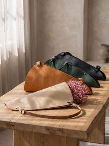 Cirelle 1Pc Adjustable Strap Leather Flower Storage Bag, Artificial Leather, Solid Tone Appearance, Bouquet Fixing And Handheld Carry Feature, Apply To Floral Shop Packing, Party Gift Sending And Travel Carrying, Gift Senders For Memorial Festival Usage - Multicolor - View 5