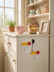 Joivida 1SET/2SETS Mini Magnetic Fridge Note Board, Acrylic Erasable Writing Memo Magnet, Notebook‑Styled Outline With Bright Yellow‑Red Color Matching, Crafted From Polished Smooth Acrylic Panel Fitted With Firm Built‑In Magnetic Layer - multicolor - View 7