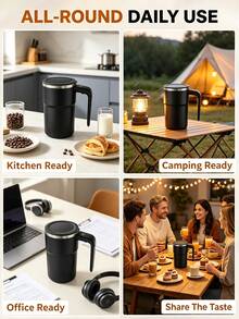 Cangkir Listrik Pintar LED | Cangkir Kopi Portabel Kapasitas Tinggi 200mAh yang Dapat Diisi Ulang USB | Pencampuran Kecepatan Tinggi | Ideal untuk Membuat Susu, Cokelat, dan Moka | Pembuat Kopi Listrik | Sempurna untuk Rumah, Kantor, dan Perjalanan. - Satu ukuran cocok untuk semua. - View 5