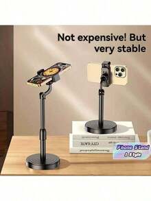 Adjustable Rotating Waterproof Abs Desktop Tripod Phone Mount, Phone Video/Live Streaming Stand, Ergonomic Phone Stand (Plastic Material, Prone To Squeezing/Dropping Damage, Please Refer To Installation Video) - Multicolor - View 2