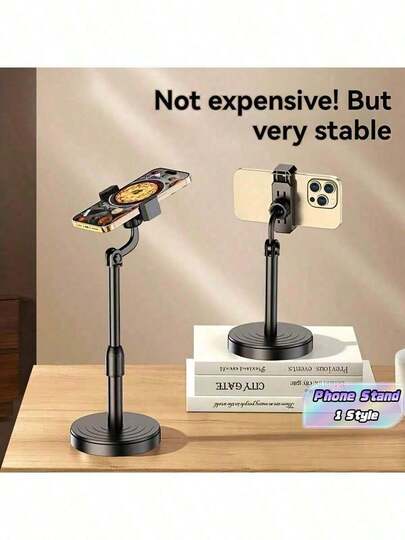 Adjustable Rotating Waterproof Abs Desktop Tripod Phone Mount, Phone Video/Live Streaming Stand, Ergonomic Phone Stand (Plastic Material, Prone To Squeezing/Dropping Damage, Please Refer To Installation Video)