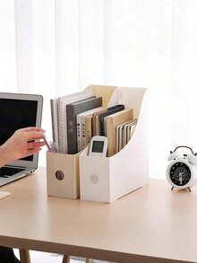 1 Piece Desktop Storage Bookcase File Rack Frame Storage Box Bookcase Data Rack Stationery Rack Student Dormitory Desktop Stationery Book Storage Box One Piece Foldable Multifunctional Storage Box Back To School School Supplies - Multicolor - View 4