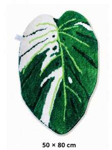 Joivida Tropical Leaf Shaped Rug Made With Non-Slip Backing. It Absorbs Water Quickly To Keep Floors Dry, And Fits Nicely In Bathrooms, Entryways, Bedrooms And Living Spaces To Add Natural Green Decorative Vibes. - multicolor - View 20