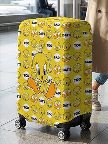LOONEY TUNES X SHEIN Polka Dot Cartoon Yellow Bird Print Luggage Cover, Wear-Resistant Dustproof Suitcase Protector For Travel Check-In Protection - bird - View 2