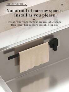 Kitchen Sink Organizer Rack, Rotating Wall-Mounted Storage Holder, Dishcloth Rack, Towel Bar, Sink Drain Rack, Drill-Free Bathroom Towel Rod, Suitable For Home Kitchen And Bathroom, Kitchen Supplies, Kitchen Accessories, Kitchen Tools - Style B - View 9