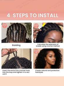 Boho Braids Miracle Knots Hair Human Crochet Hair Water Wave 18 Inch 120g Feather Crochet Human Hair For Women Pre-Separated Invisible Wet And Way Crochet Hair Extensions T1B/4 - T1B/4# - View 6