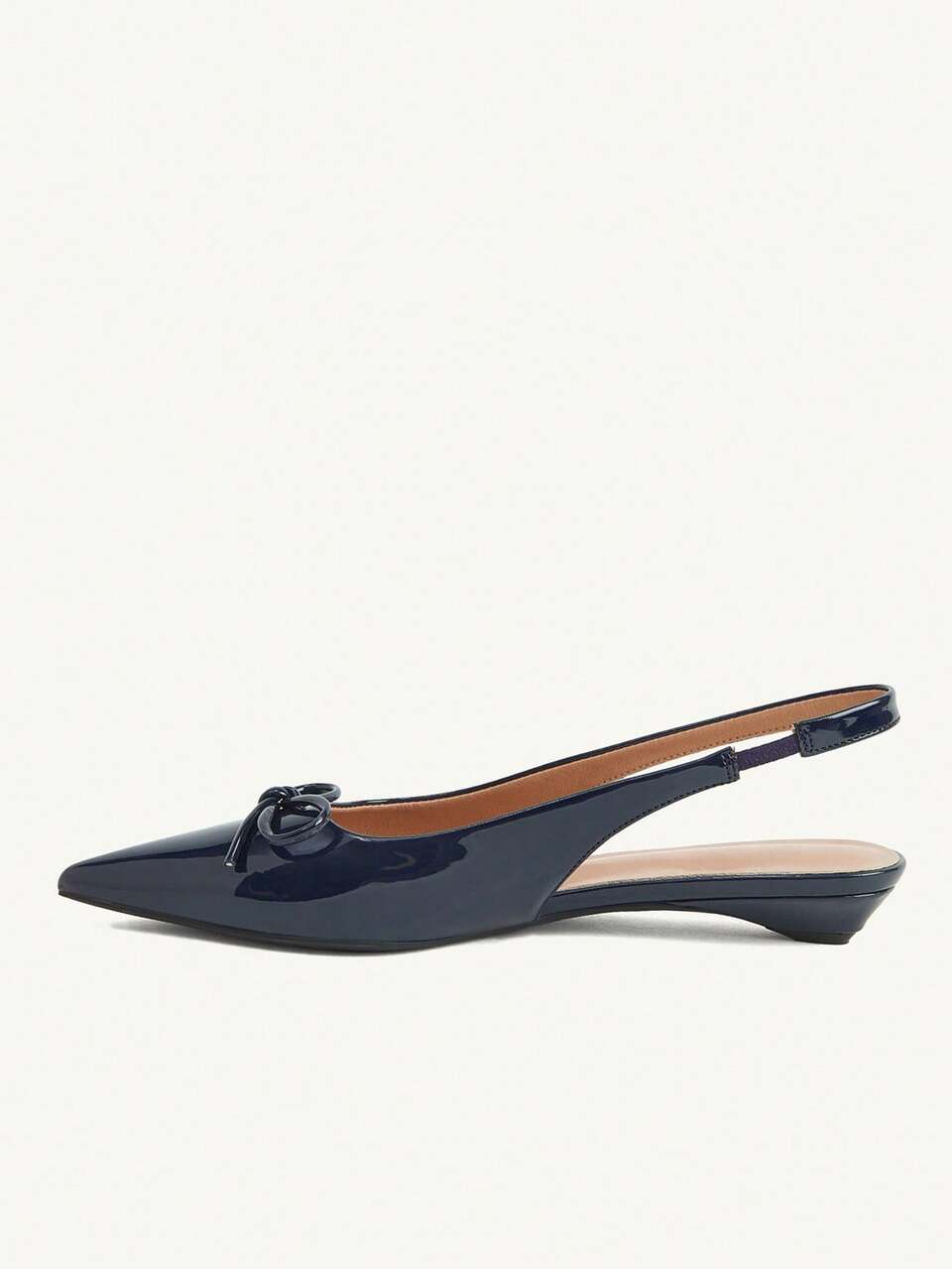 CUCCOO CHICEST Women's Shoes New Sweet Bow Decoration Pointed Fashion Dark Blue Patent Leather Women's Heel Shoes, Commuting Shopping Daily Dating