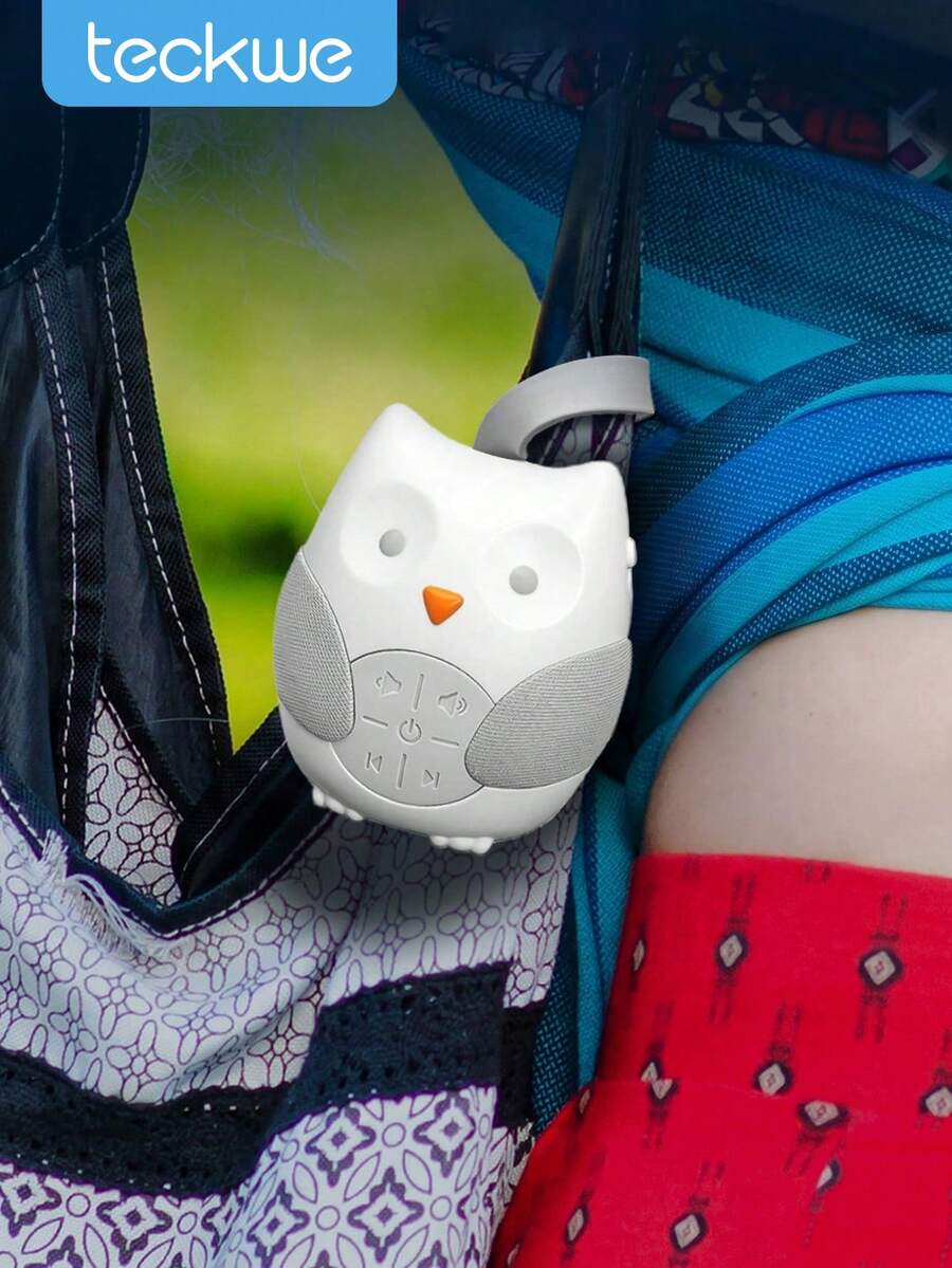 Teckwe White Noise Machine, Sound Machine, Portable Soother, Stroll & Go, Owl,Portable White Noise Machine For Sleeping,Moonlight & Melodies Nightlight Soother - White - View 1