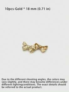 1 Pack 10 Pieces Sweet Three‑Dimensional Bow Metal Vintage Buttons Decorative Fasteners Fit For Women Sweaters Coats Suits Outerwear Hand‑Sewn Clothing Accessories - 10pcs - View 15