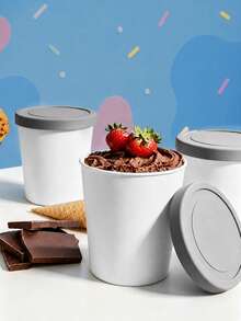 1/3PCS Containers With Lids, Multi‑Purpose Sealed Canister Jars, Airtight Storage Pots For Spice, Nuts, Candy, Cosmetics, Housewarming Gift, Holiday Party, Home Kitchen Bathroom Desk Organization - White - View 3