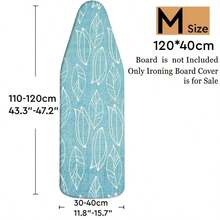 1pc Blue Leaf Pattern Ironing Board Cover | Polyester Material, Heat Resistant, Elastic Edge, Easy To Install, Machine Washable, Fits Most Ironing Board Sizes, Cover Only - Blue Leaf - View 13