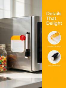 Joivida 1SET/2SETS Mini Magnetic Fridge Note Board, Acrylic Erasable Writing Memo Magnet, Notebook‑Styled Outline With Bright Yellow‑Red Color Matching, Crafted From Polished Smooth Acrylic Panel Fitted With Firm Built‑In Magnetic Layer - multicolor - View 9