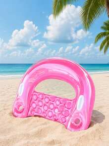 1pc Candy Color U-Shaped Inflatable Pool Float, Adult Floating Lounger Chair For Summer Beach Swimming, Durable PVC Pool Accessory, Great For Party Relaxation - Multicolor - View 11