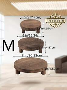 1PC Nordic Style Wooden Flower Pot Tray Set Multiple Sizes Stable Round Plant Stand For Indoor Outdoor Succulent Green Plants Home Decor Display Shelf Space Saving Organizer - Multicolor - View 8