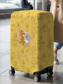 TOM & JERRY X SHEIN 起司卡通老鼠印花行李箱套，耐磨防塵行李箱保護套，適用旅行托運保護 - 老鼠 - 查看 2