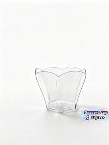 10/20/30/50个可重复使用的90毫升梅花透明甜点杯，塑料布丁杯，用于品尝甜点 - 彩色 - 查看 10