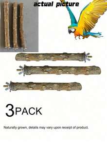 Bird Supplies Bird Cage Accessories Toys 5pcs Parrot Perch Set 3 Grapevine Perches 2 Stands Claw-Shaped Frosted Parrot Chewing Training Branch Suitable For Parrots, Medium And Small Birds Holiday Gift - Multicolor - View 13