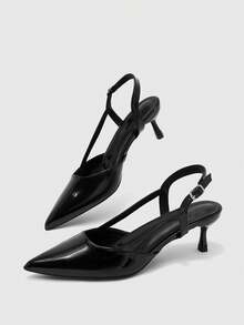 CUCCOO BIZCHIC Women's Spring And Summer New Pointed Back Strap Stiletto Wear Commuter High Heels Fall Shoes - Black - View 6