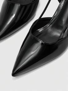 CUCCOO BIZCHIC Women's Spring And Summer New Pointed Back Strap Stiletto Wear Commuter High Heels Fall Shoes - Black - View 5
