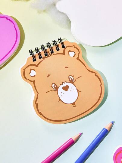 SHEIN X Care Bears Love Bear Special-Shaped Notebook (Brown)