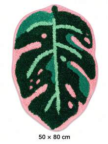 Joivida Tropical Leaf Shaped Rug Made With Non-Slip Backing. It Absorbs Water Quickly To Keep Floors Dry, And Fits Nicely In Bathrooms, Entryways, Bedrooms And Living Spaces To Add Natural Green Decorative Vibes. - multicolor - View 17
