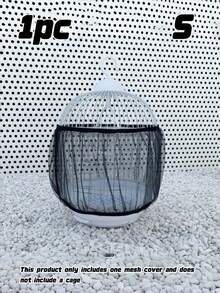 1pc Adjustable Elastic Bird Cage Cover, Breathable Mesh Dust Guard With Scatter-Proof Design, Universal Fit For Small Medium Large Parrot Cages, Reusable Pet Cage Sleeve - Multicolor - View 16